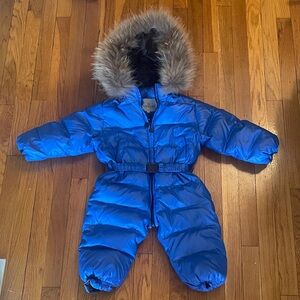 Moncler Baby Puffer Snowsuit with Detachable Fur Hood -Reversible